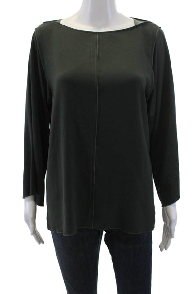 Gerard Darel Womens Long Sleeves Crew Neck Blouse Green Size EUR 42