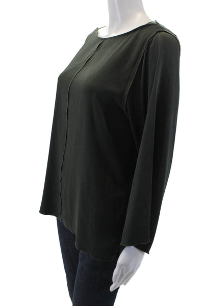 Gerard Darel Womens Long Sleeves Crew Neck Blouse Green Size EUR 42