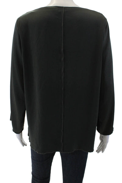 Gerard Darel Womens Long Sleeves Crew Neck Blouse Green Size EUR 42