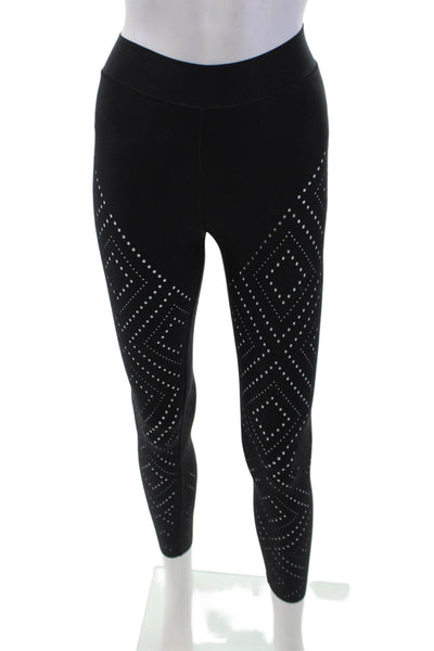 Ultracor Womens Pull On High Rise Perforated Leggings Black Size Extra Small