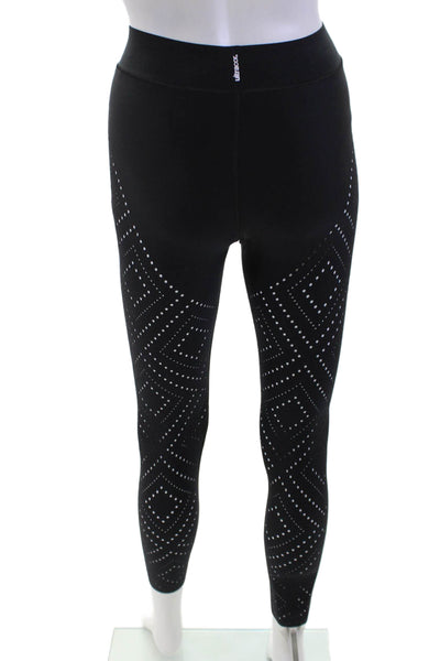 Ultracor Womens Pull On High Rise Perforated Leggings Black Size Extra Small