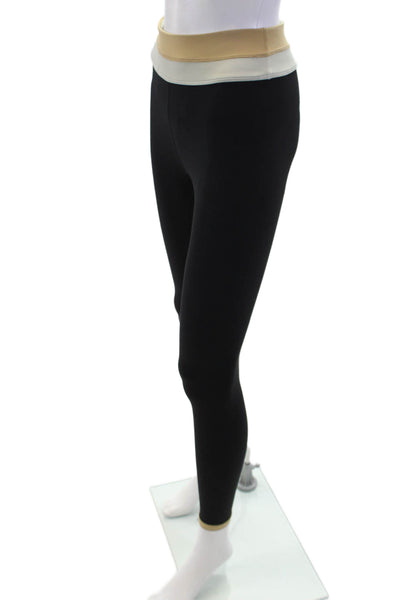 ALALA Womens Pull On Mid Rise Leggings Black Beige Size Extra Small