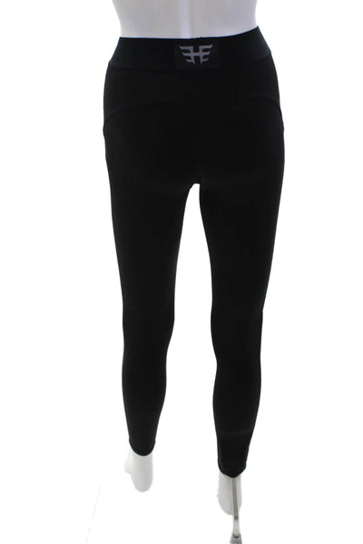 Heroine Sport Womens Mid Rise Pull On Net Sides Leggings Black Size Extra Small