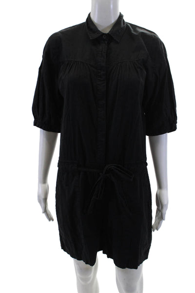 Xirena Womens Button Down Belted Romper Black Cotton Size Extra Small