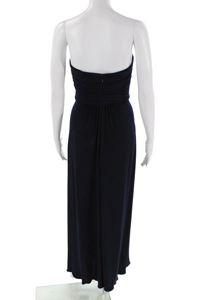 Amsale Womens Sweetheart Neckline Sleeveless Maxi Dress Navy Size 0