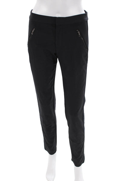 Rebecca Taylor Womens Solid Mid-Rise Skinny Pants Trousers Black Size S