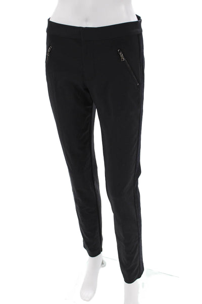 Rebecca Taylor Womens Solid Mid-Rise Skinny Pants Trousers Black Size S