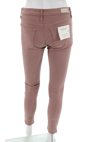 AG Adriano Goldschmied Womens Cotton Blend Skinny Pants Pink Size 26R