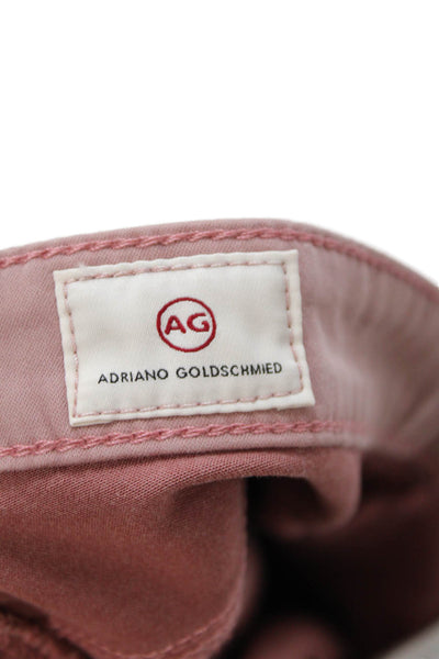 AG Adriano Goldschmied Womens Cotton Blend Skinny Pants Pink Size 26R