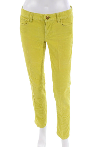 J Crew Womens Five Pocket Low-Rise Skinny Corduroy Pants Yellow Size 28