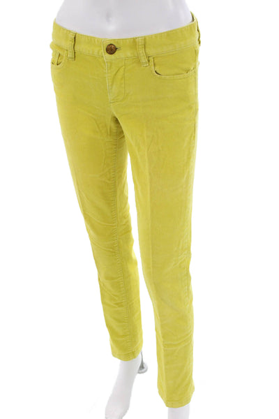 J Crew Womens Five Pocket Low-Rise Skinny Corduroy Pants Yellow Size 28