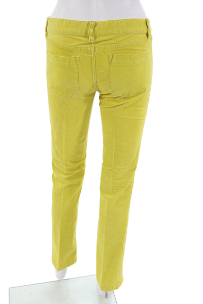 J Crew Womens Five Pocket Low-Rise Skinny Corduroy Pants Yellow Size 28
