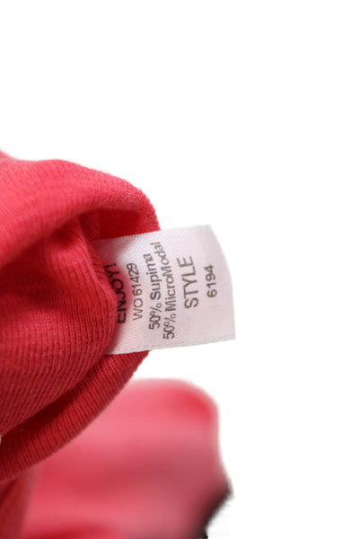 Michael Stars Womens Cotton Blend Cowl Neck Short Sleeve Top Pink Size OS
