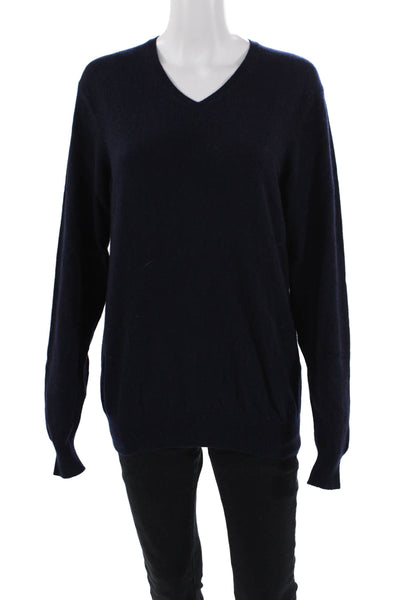 Uniqlo Unisex Adults Knit V-Neck Pullover Sweater Top Navy Size M