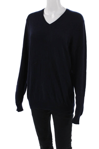 Uniqlo Unisex Adults Knit V-Neck Pullover Sweater Top Navy Size M