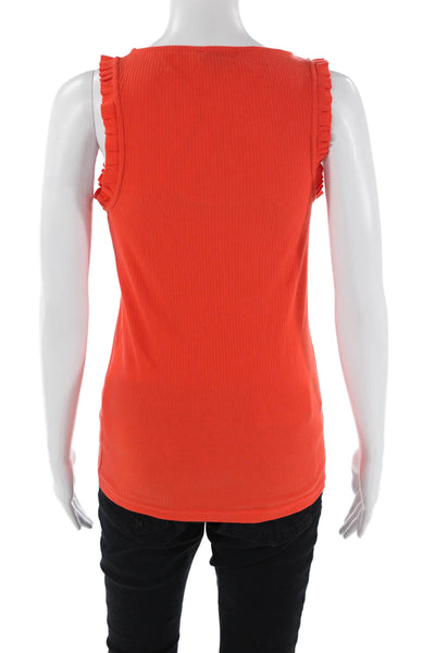 J Crew Womens Cotton Blend Scoop Neck Pullover Tank Top Red Size S