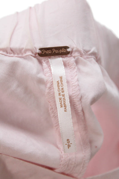 Free People Womens Cotton Off The Shoulder Blouse Top Pink Size S