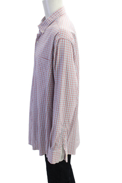 Peter Millar Mens Button-Front Shirt Red Size 2XL