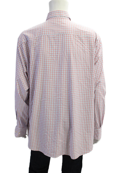 Peter Millar Mens Button-Front Shirt Red Size 2XL