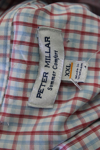 Peter Millar Mens Button-Front Shirt Red Size 2XL