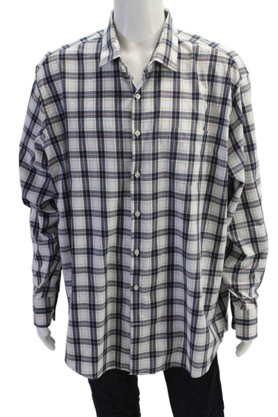 Peter Millar Button-Down Shirt White Size 2XL