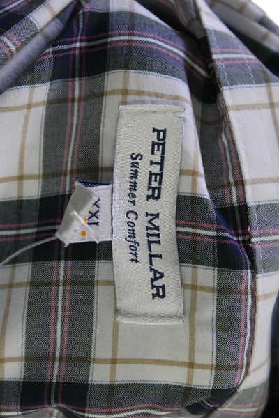 Peter Millar Button-Down Shirt White Size 2XL