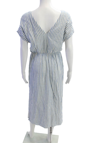 Trf Collection Zara Womens Striped Floral Embroidered Sleeveless Dress Size S