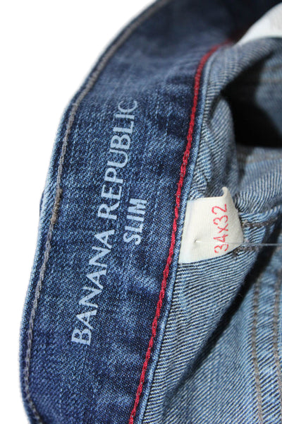 Banana Republic Womens Cotton Zip Button Wide Leg Jeans Blue Size EUR 34