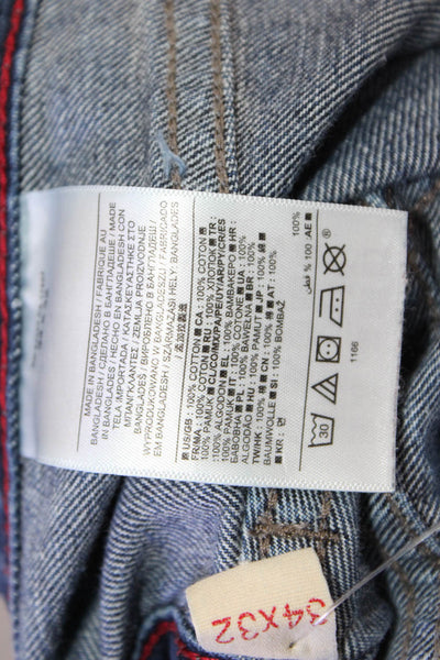Banana Republic Womens Cotton Zip Button Wide Leg Jeans Blue Size EUR 34