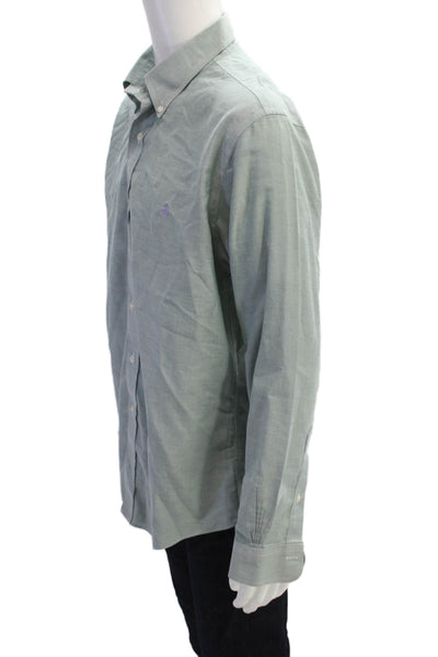 Brooks Brothers Mens Cotton Long Sleeve Button Down Shirt Green Size L
