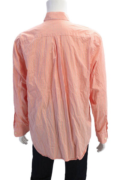 Vineyard Vines Mens Cotton Long Sleeve Button Plaid Shirt Red Size L