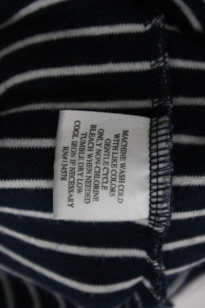 Vineyard Vines Mens Cotton Short Sleeve V-neck Stripe Shirt Navy Size L