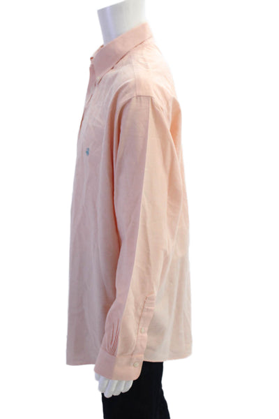 Brooks Brothers Mens Cotton Long Sleeve Button Up Shirt Pink Size L