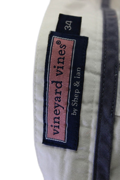 Vineyard Vines Mens Cotton Zip Button Plaid Printed Shorts Purple Size EUR 34