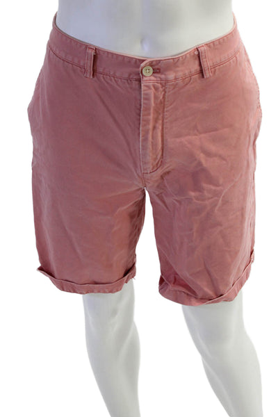 Vineyard Vines Mens Textured Zip Button Casual Shorts Pink Size EUR 34