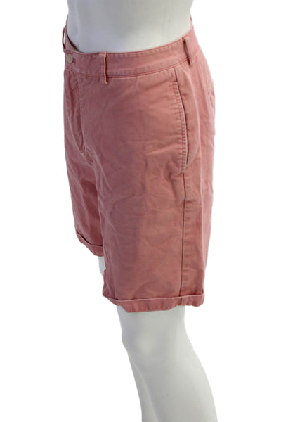 Vineyard Vines Mens Textured Zip Button Casual Shorts Pink Size EUR 34