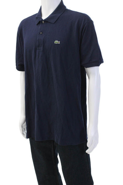 Lacoste Mens Short Sleeve Collared Logo Knit Polo Shirt Navy Cotton Size 3XL