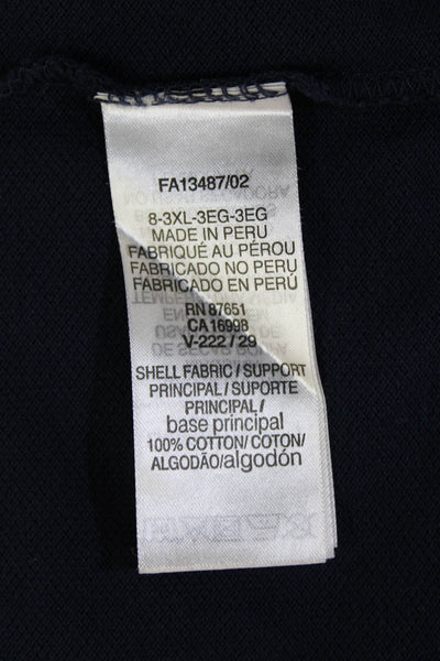 Lacoste Mens Short Sleeve Collared Logo Knit Polo Shirt Navy Cotton Size 3XL