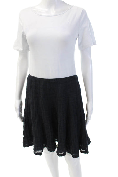 Ralph Lauren Women's Hook Closure Flare Lined Mini Skirt Black Size 4