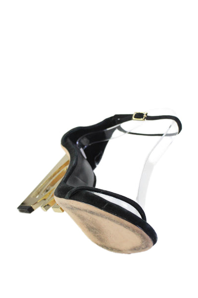 Aminah Abdul Jallil Womens Sculpted Heels Ankle Strap Shoes Black Size 8M