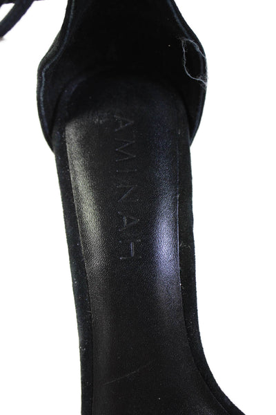 Aminah Abdul Jallil Womens Sculpted Heels Ankle Strap Shoes Black Size 8M