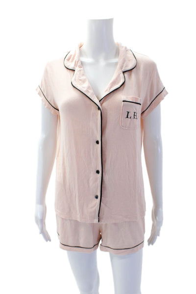 Gillian and OMalley Womens Stripe Trimmed Sleepwear Set Pink Size S