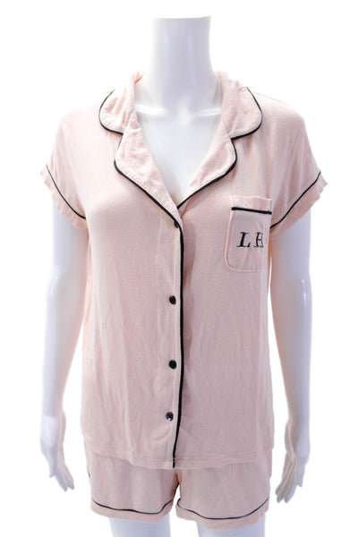Gillian and OMalley Womens Stripe Trimmed Sleepwear Set Pink Size S