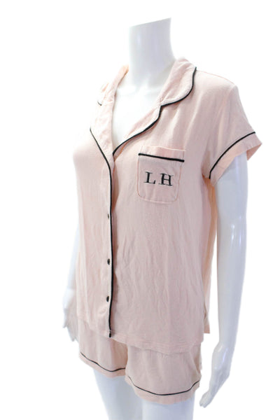 Gillian and OMalley Womens Stripe Trimmed Sleepwear Set Pink Size S