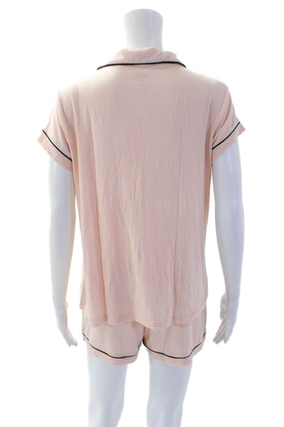 Gillian and OMalley Womens Stripe Trimmed Sleepwear Set Pink Size S