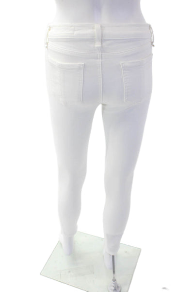 Rag & Bone Women's Distress Five Pocket Skinny Jean Pants White Size 27