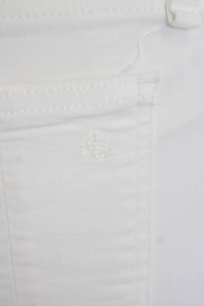 Rag & Bone Women's Distress Five Pocket Skinny Jean Pants White Size 27
