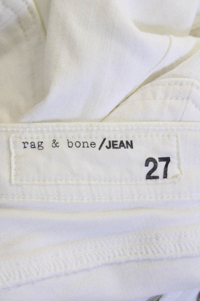 Rag & Bone Women's Distress Five Pocket Skinny Jean Pants White Size 27