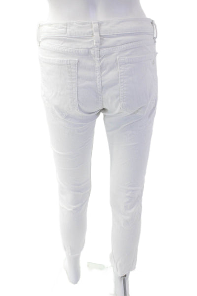 Rag & Bone Women's Five Pocket Distress Straight Leg Jean Pants White Size 27