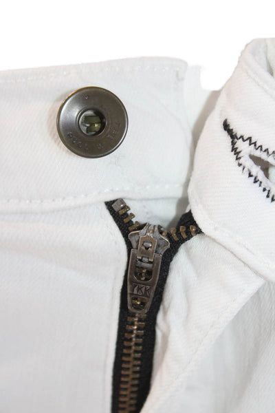 Rag & Bone Women's Five Pocket Distress Straight Leg Jean Pants White Size 27